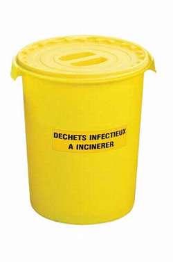 Collecteur cylindrique 60 L pour déchets hospitaliers