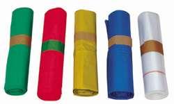 Sacs poubelle plastique en couleur pour le tri sélectif des déchets